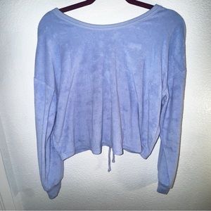 Aerie terry pullover crew neck cinched back S